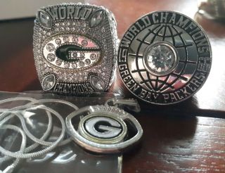 Green Bay Packers 1966/2010 World Championship Ring Set,  Pendant
