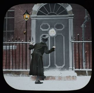 Rare Antique Magic Lantern Slide Marleys Ghost No3 C1884 Photo Charles Dickens