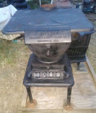 Antique Cast Iron Pot Belly Coal/wood Stove Big Boy No 181