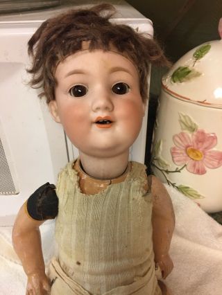 Antique German A M Bisque Head Character Doll 560 A Glass Sleep Eyes Rare