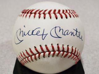 Mickey Mantle Autographed Baseball Hof Beckett Bas Bgs Graded 9