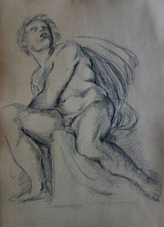 Antique Old Master Drawing,  Figure Study