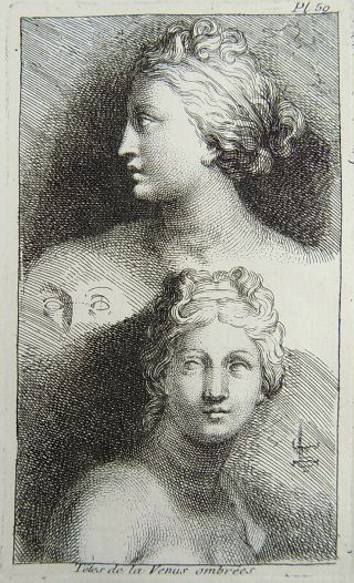 Charles - Nicolas Cochin - Statue Of Venus - Fine Copper Engraving - 1755