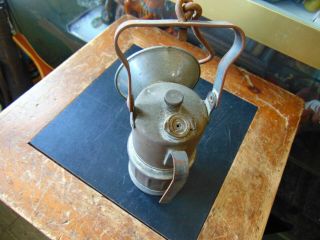 Vintage Miner ' s Brass Carbide Lamp Lantern 2
