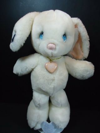 Precious Moments Snowball White Bunny Plush W Locket Stand Vintage 1985 Applause
