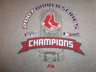Mlb Boston Red Sox 2007 World Series Champions Baseball Grey 90/10 T Shirt M