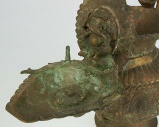 Antique Indian Asian Hindu Ganesha brass oil lamp 3