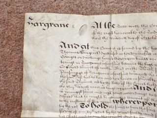 1654 Hargrave Suffolk 17th Century Charles 2nd Manuscript Vellum Deed Document