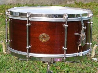 Slingerland 1930s 6.  5 X 14 " Single Ply Mahogany Snare Drum Antique Vintage