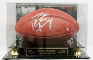 Peyton Manning Signed Authentic Wilson Duke Nfl Game Football With Case Steiner