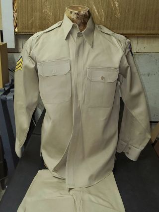 Vintage Us Army Khaki Uniform Shirt & Pants With 95th Infantry Patch