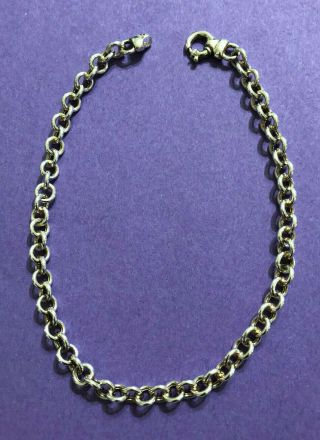 Vintage Heavy Chunky Sterling Silver Rolo Chain Necklace Italy 43g In Great Cond