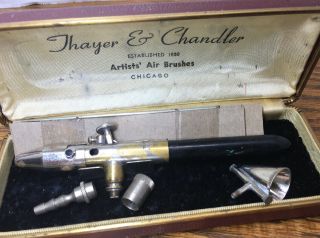 Thayer and Chandler Vintage Airbrush (2) total with a case 3