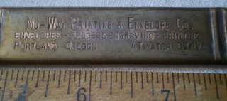 Vintage Copper Letter Opener Advertising Nu - Way Printing Portland Oregon