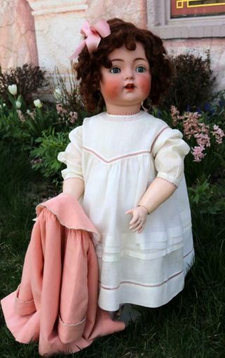 Large 28 Inch Antique Kammer Reinhardt 121 Toddler Kgerman Bisque Character Doll