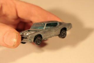 Vintage Redline Hotwheels 1967 Custom Barracuda Mattel Toy Car Silver