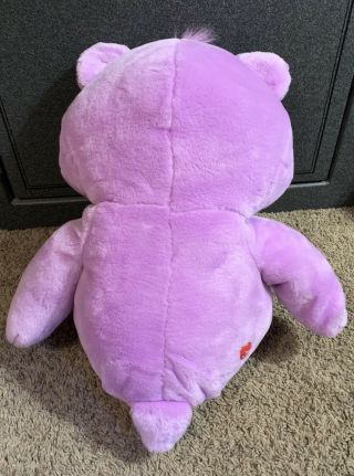 Vintage 2003 TCFC CARE BEARS X - Large Purple Share Bear Lollipops Plush 24” 2