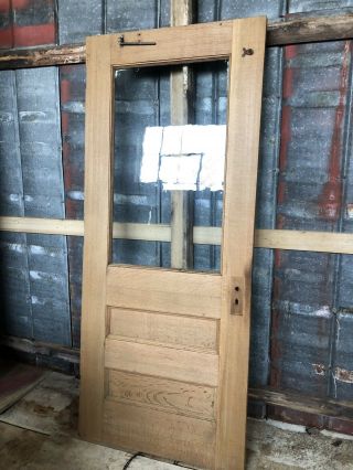 Antique Quarter Sawn Oak Exterior Door Salvaged Door 36” X 83” X 1.  75”