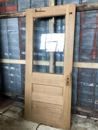 Antique Quarter Sawn Oak Exterior Door Salvaged Door 36” X 83” X 1.  75” 2