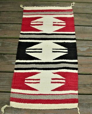 Vintage Wool Southwest Navajo Indian Style Textile Rug Or Wall Hanging