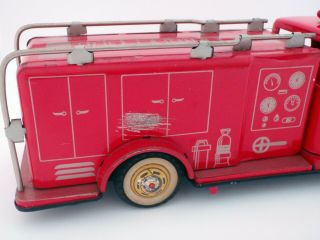 CHINA Fire Engine Water Truck friction tin toy vintage 3