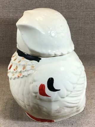 Vintage Hand Painted Ceramic Owl Cookie Jar 9.  5” 3