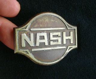 Vintage 1920s Nash Motors Metal Radiator Badge Medallion Rare