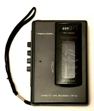 Vintage Realistic Cassette Tape Player Recorder Ctr - 22 Model No.  14 - 1100