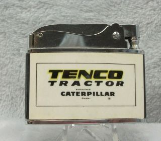 Vintage Tenco Tractor Caterpillar Sales & Service Flat Advertising Lighter Cool