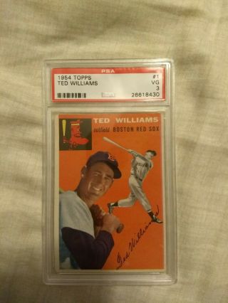 Ted Williams 1954 Topps 1 Psa 3 Well Centered