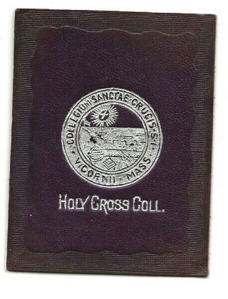 College Of Holy Cross Tobacco Leather L - 20 College Seal Pennant C1908 Border