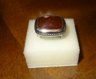 Vintage Sterling Silver Red Stone Ring Size 7
