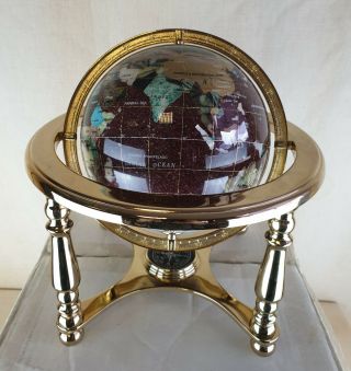 Vintage 150mm Semi Precious Minerals Gemstone Globe,  28 x 28 x 28cm, 3