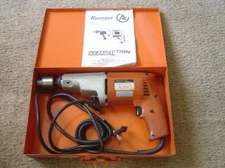 Vintage Ramset Dyna Drill Model 610 In Metal Box With Bits