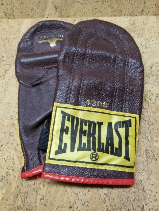 Vintage Everlast Speed Bag / Sparring Leather Gloves Model 4308