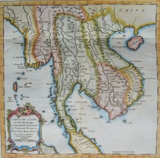 Thailand,  Vietnam,  Laos,  Cambodia,  Myanmar,  Map By Bellin,  1750,  Carte.  Siam