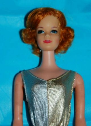 Vintage Barbie Tnt Stacey Doll Short Flip Red Hair 1968