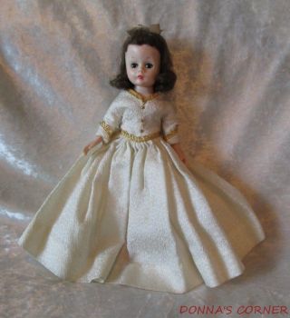 Vintage Brunette Madame Alexander Doll Cissette In Tagged Brocade Gown