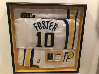 Jeff Foster Indiana Pacers Game Worn Uniform - Autographed Mounted