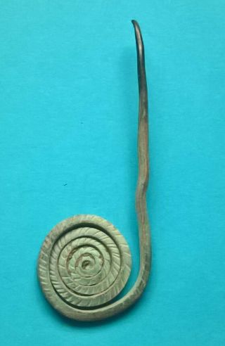 Large Ancient Celtic Bronze Spiral Fibulae Brooch 1st Century Bc - 1st Century Ad