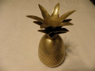 Vintage Brass 6 1/2 Inch Pineapple Trinket Box/candle Holder
