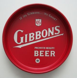 Vintage Gibbons Beer And Ale Beer Tray Wilkes - Barre Pa Brewery