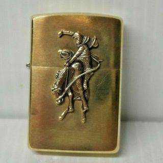 Vintage Zippo Marlboro Country Store Solid Brass Cowboy Lighter 1990’s