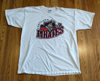 Portland Pirates Ahl Promotional T - Shirt White Mens Size Xl Maine Hockey Cotton