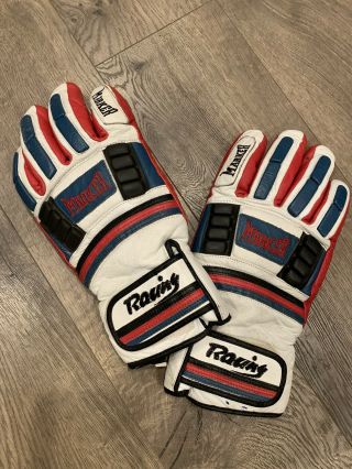 Marker High - Quality Vintage Red/white/blue Racing Ski Winter Gloves Sz Xl