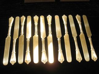 Set Of 12 Tiffany & Co 1869 " Beekman " Sterling Silver Tea Knives W/ Mono 628g 8”