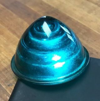 Vintage Beehive Cobalt Blue Glass Marker Lights Rat Rod Rare