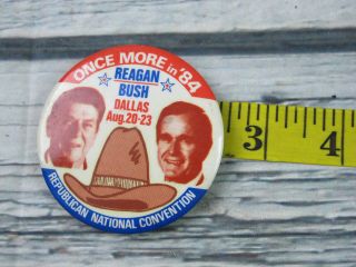 Once More In 84 Ronald Reagan George Bush 1984 2.  5 " Vintage Pin Button