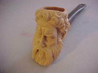VINTAGE PIPE HAND CARVED? BUST of MAN ' S HEAD w/Flaw. 3