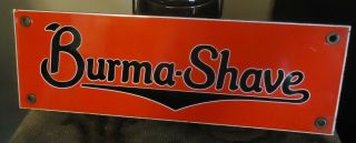 Old Vintage Porcelain - Coated Metal Burma Shave Sign Barber Shop Memorabilia